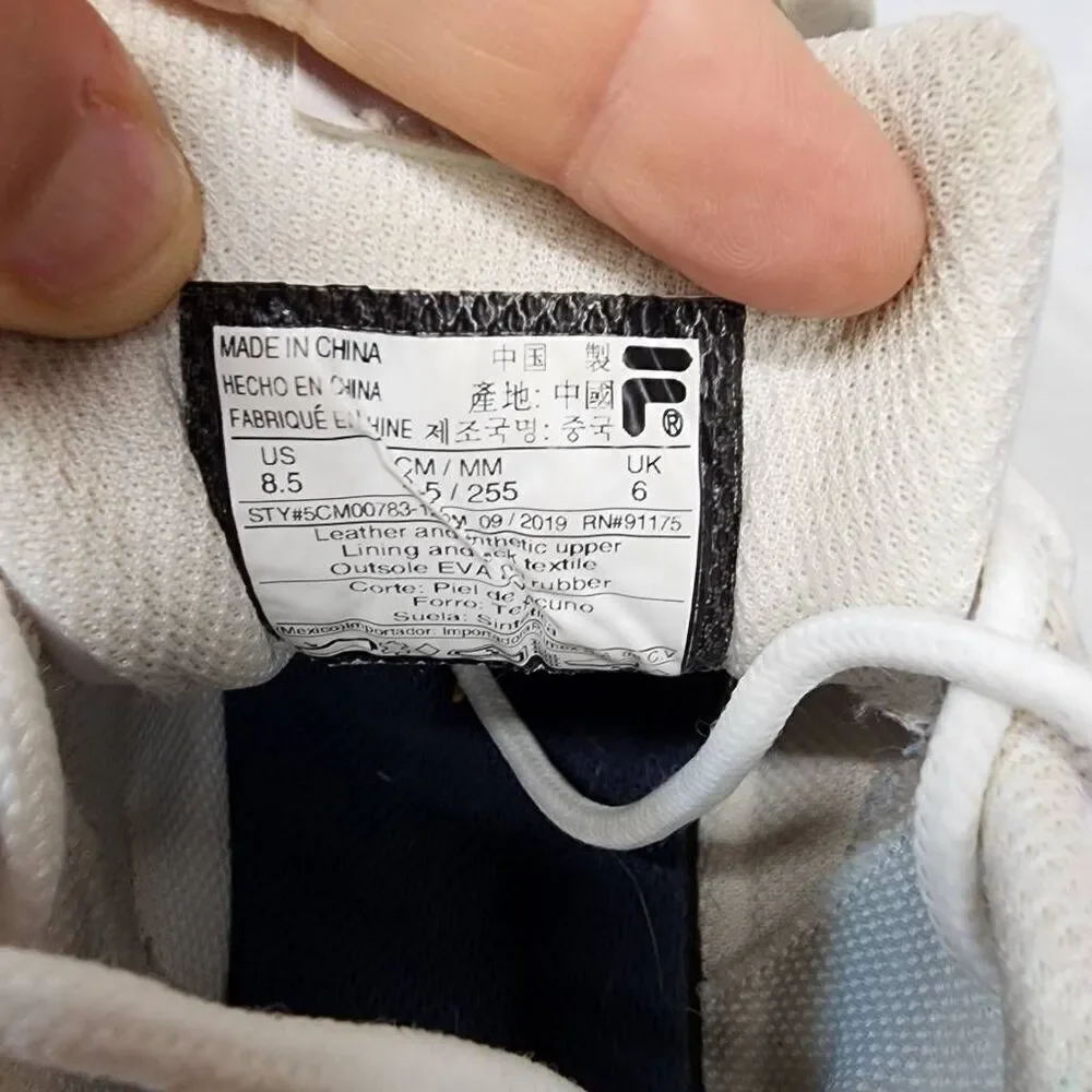Fila Womens Disarray White Casual Shoes Sneakers Size 8.5